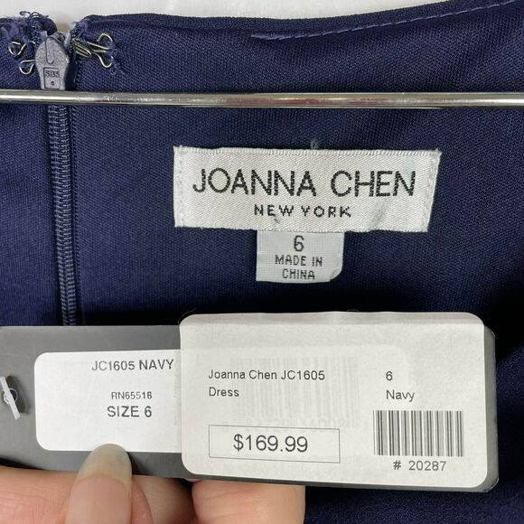 Joanna Chen New York Blue Sleeveless Sheath Dress NWT Size 6 - Picture 8 of 9
